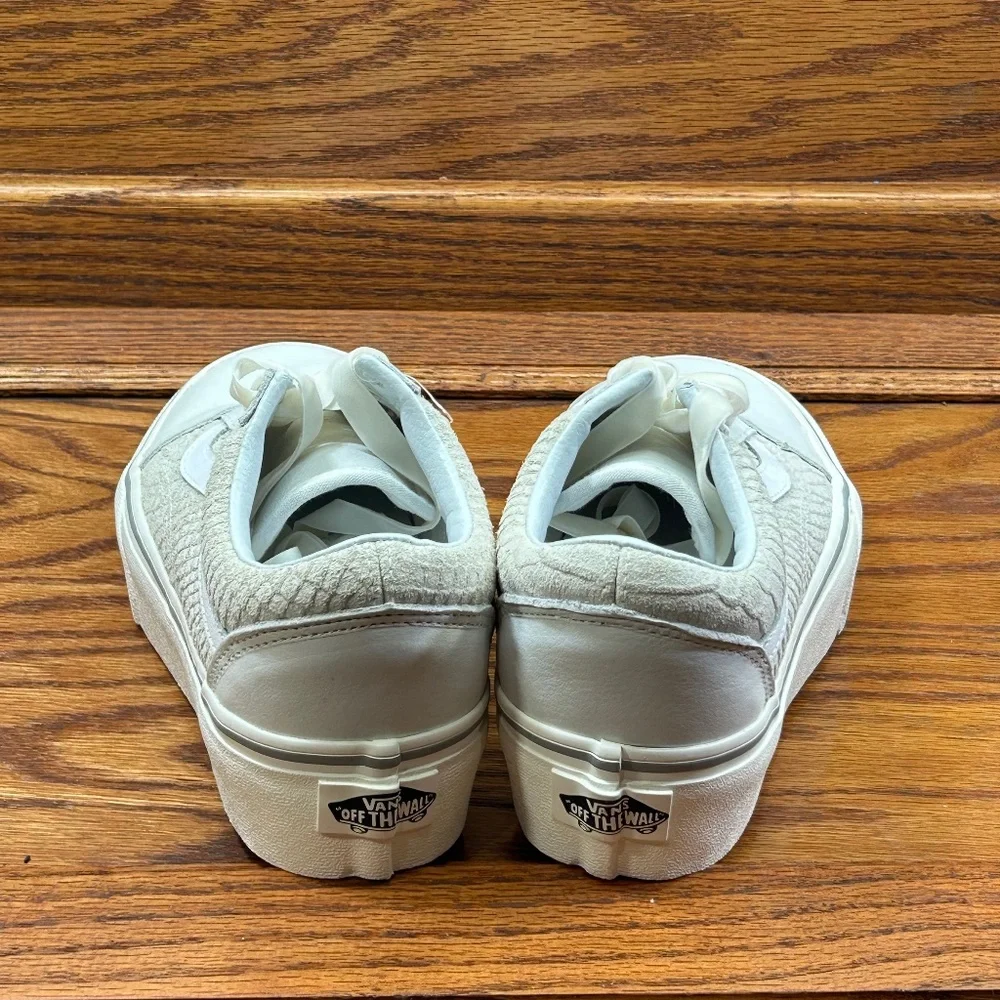 Vans Old Skool Platform Leather Snake‎ White Shoes